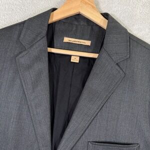 John Varvatos Blazer Jacket Men's 44R Gray‎ Plaid Unstructured Modern Preppy EUC